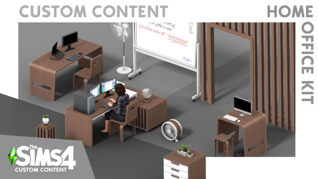Sims 4 cc pack home office kit de conteúdo personalizado