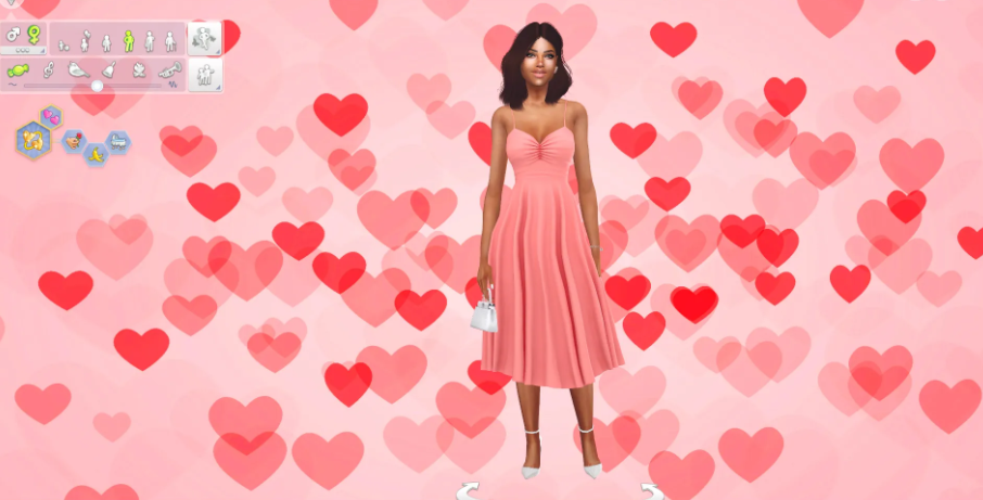 Sims 4 CAS background pink hearts