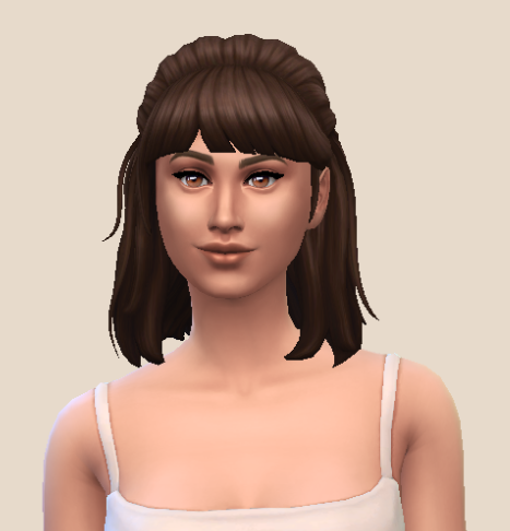 screenshot of sims 4 hair cc on a female sim