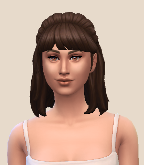 screenshot of sims 4 hair cc on a female sim