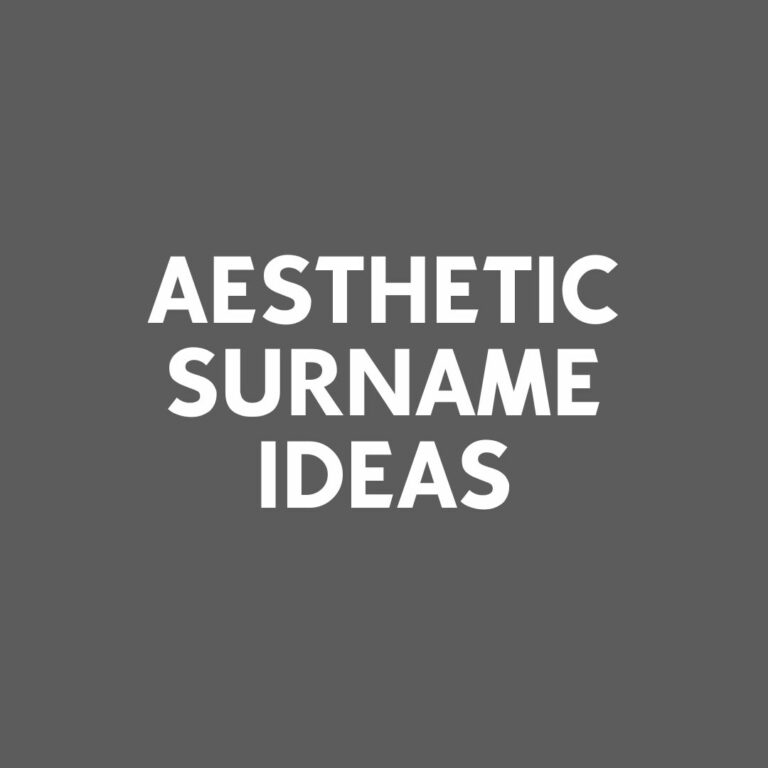 100+ Aesthetic Surname Ideas