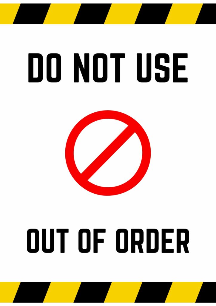 do not use out of order printable