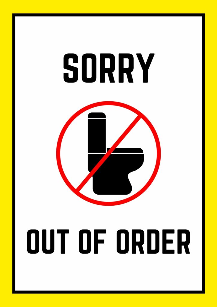 bathroom out of order sign printable